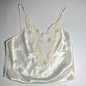 Vintage Victoria's Secret Satin Tank Top with Lace Detail
